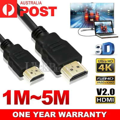 $5.95 • Buy Premium HDMI Cable V2.0 Ultra HD 4K 2160p 1080p 3D High Speed Ethernet HEC