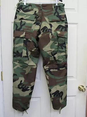 US Woodland Camo BDU Pants Combat Trousers Hot Weather Ripstop Medium Short NOS • $39.95