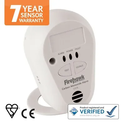 Firehawk CO7B Carbon Monoxide Alarm Detector With Long Life 7 Year Battery • £17.49