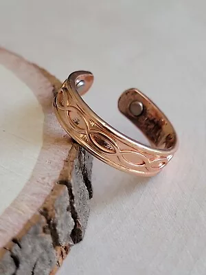Solid Pure Copper Magnetic Ring - Arthritis Adjustable Ring Infinity • $8.25