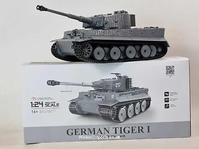 Heng Long Tank Model German Tiger 2.4 Radio Control RC 1/24 IR 1080 Turret Sound • $114.70