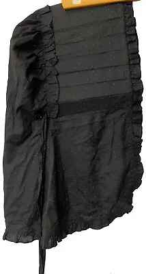 Antique Victorian Womans Polka Dot Black Bonnet  • $126.46