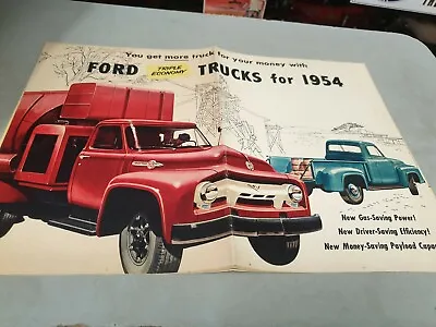 1954 FORD TRUCKS FULL LINE   USA Original Sales Brochure F100 F150 Etc  • $39.95