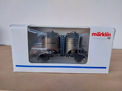 Marklin HO - DB Coal Dust Transport Car With 2 Silos #46581 Nice! • $24