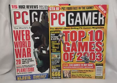 Lot Of 2 PC Gamer Magazines December 2000 October 2002 + 1 Attached Poster • $17.99