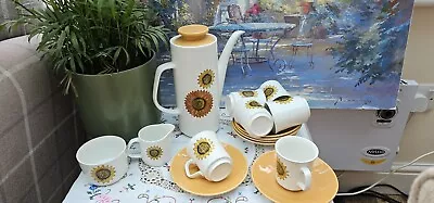 Vintage J&G Meakin Studio Coffee Set 15 Piece Set Sunflower 🌻  • £25