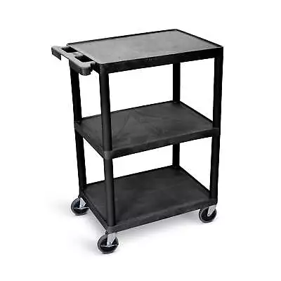  18  X 24  Three Shelf Flat Utility Cart - Black • $84.52