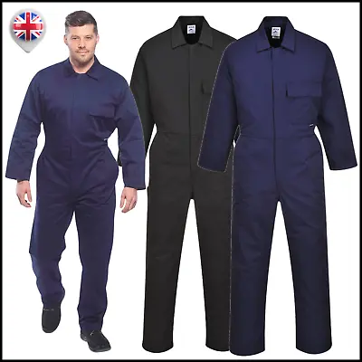PORTWEST Men's Coveralls Overalls Mechanic Boiler Suit Warehouse Garages Workers • £32.99