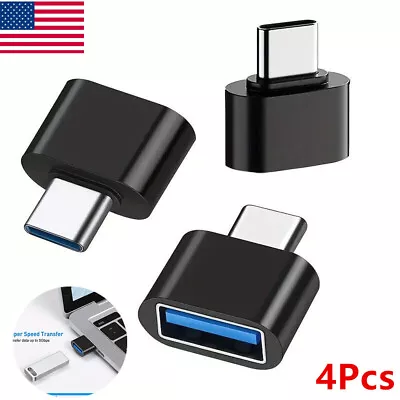 4 Pack USB-A Female To USB-C Male Adapter OTG USB 3.0 3.1 Compatible Converter  • $1.99