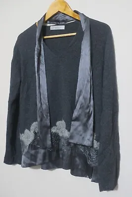 D. Exterior Women's Cashmere Blend Silk Trim Sweater Top Size L • $73.50