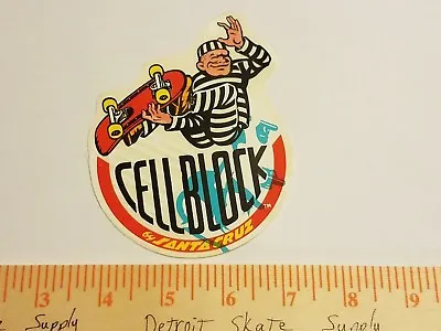 VTG 80's SANTA CRUZ CELL BLOCK RAILS ERROR MISPRINT NOS SKATEBOARD DECK STICKER • $99.99