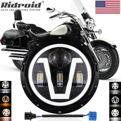 $32.49 • Buy 7  Inch LED Headlight Halo DRL Projector For Yamaha V Star 650 XVS650A Classic