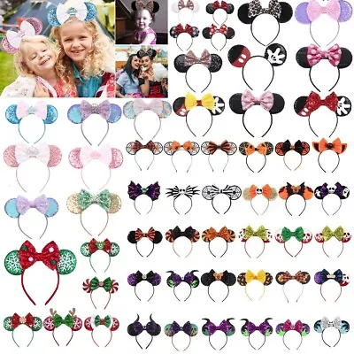 UK Minnie Mouse Ears Headband Costume Mickey Mouse Fancy Dress Party Spotted Bow • £3.32