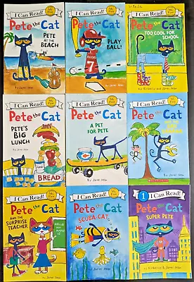 Pete The Cat Books I Can Read 9 Book Lot Children's Readers Paperback Reader Set • $14.99