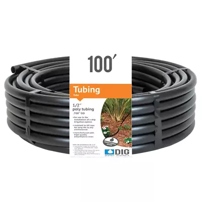 100' Poly Drip Tubing Hose Emitter Garden Water Irrigation - (1/2 Inch 0.700 OD) • $17.99