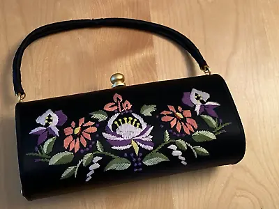 Vintage Lord & Taylor Embroidered Floral Evening Bag 3.75  X 7.75  • $19.99