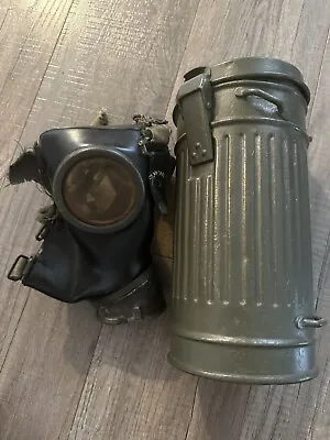 WW2 Original German Gas Mask & Canister  • $500