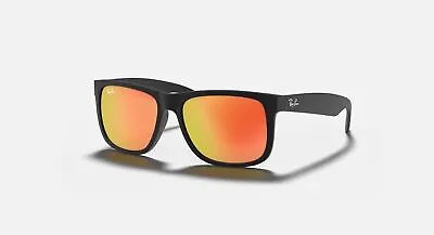 Ray-Ban Justin Color Mix Matte Black/Red Mirrored 51 Mm Sunglasses RB4165 622/6Q • $105.30