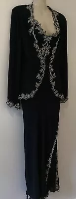 J Taylor 100% Silk Evening Dress & Jacket 14/16 • £45