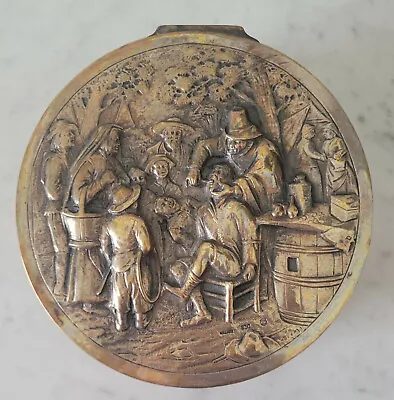 830 Silver Box A Scene After A Painting Of Jan Steen  The Tooth Puller 1651” • $875