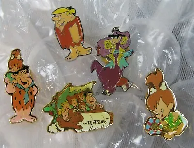 Lot VTG 90s Hanna Barbara Flintstones Fred Barney Enamel Lapel Hat Pin NOS  • $13