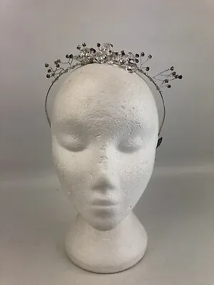 Silver Tone Headband Tiara Sparkly Wedding Bride Bridesmaid Fancy Dress S315 • £6.16