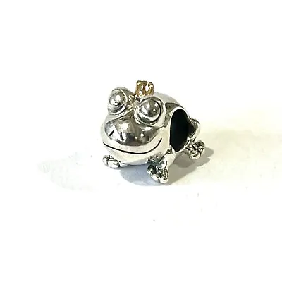 PANDORA Charm Sterling Silver ALE S925  TWO TONE FROG PRINCE  799342C00 • £34.22