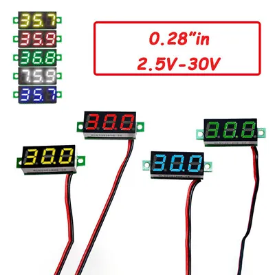 Mini Size LED Panel Voltage Meter 3-Digital LCD Display Adjustment Voltmeter • $2.39