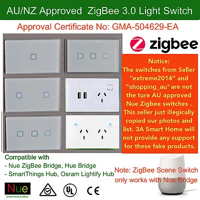 $58.50 • Buy Smart ZigBee Light Switch / Dimmer For Google Home Mini Echo Control Lights
