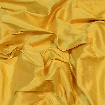 Dark Daffodil Dupioni Silk 100% Silk Fabric 54  Wide By The Yard (S-271) • $29