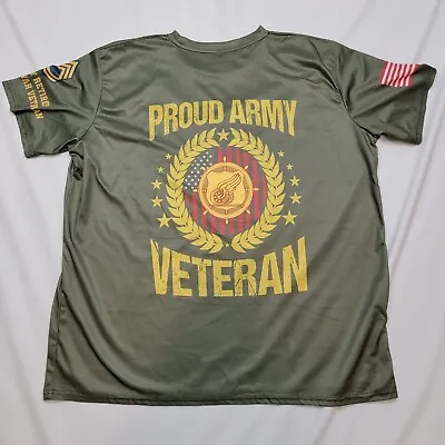 Proud ARMY Veteran Green Mesh Mens Size 2XL T Shirt • $8.99