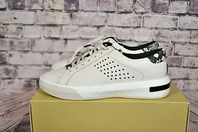 Nib Women Michael Kors Codie Lace Up Cream Leather Perf Sneakers Shoes Sz 8 - 10 • $44.99