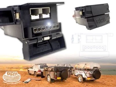 $51 • Buy ARK FSP7AB Dual Power 7 Pin Flat Trailer Socket With 50 Amp Anderson Plug + LED