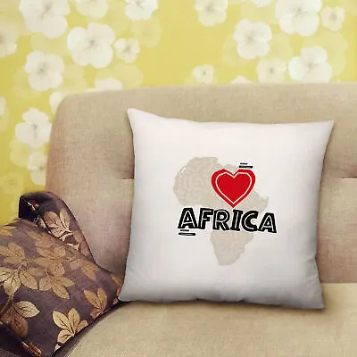 Love Africa Cushion Red Heart Gift Bedroom Lounge Accessory - 40cm X 40cm • £13.99