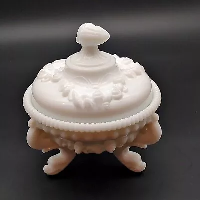 Westmoreland Glass Argonaut Shell Footed Candy Dish White Milk Glass • $29