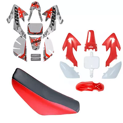 For Honda CRF50 XR50 Plastic Fender Kit + Sticker +Red Seat Dirt Bike Motorcycle • $80.69