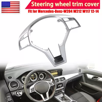 For Mercedes Benz W176 W204 W212 Steering Wheel Trim Cover AMG Silver 2012~2014 • $25.98