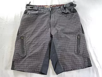 ZOIC Relaxed Fit Baggy Cargo Mountain Bike Shorts. Gray Check Men's L. EUC!! • $19.99