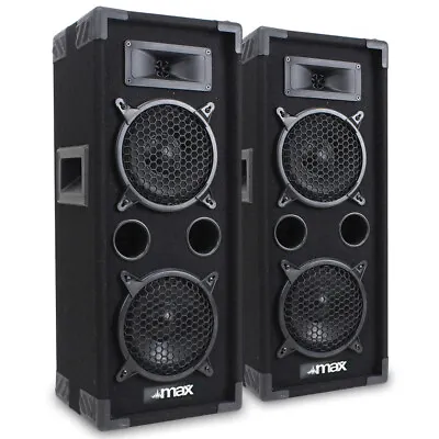 2x MAX Dual 6  Bedroom Studio House Party Speakers DJ Sound Setup 1200W UK Stock • £125