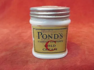 Vintage Embossed Pond's Extract Cold Cream Jar With Metal Top & Some Contents • $6.22