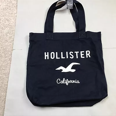 Hollister Tote Bag Black With White Embroidered Seagull/Writing 100% Cotton New • £20