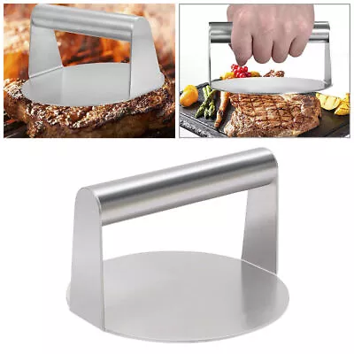 Stainless Steel Burger Smasher Heavy-Duty Bacon Grill Burger Press 14 Cm/5.51'' • £7.99