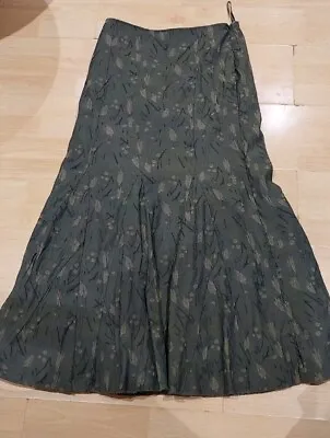 Ladies' MARKS & SPENCER Per Una Green Floral Maxi Skirt UK10 Long Used VGC • £8.49