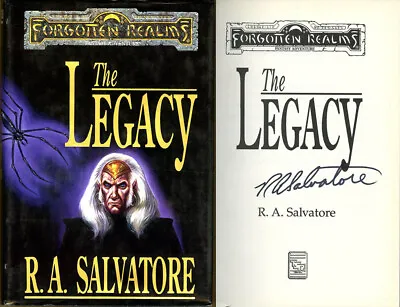 R.A. Salvatore SIGNED AUTOGRAPHED The Legacy HC 1st Ed/1st Pr Forgotten Realms • $170