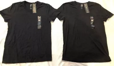 2 *NWT Mens Hanes Black Label Sm V Neck Super Soft T Shirt PreShrunk US Cotton • $8.99