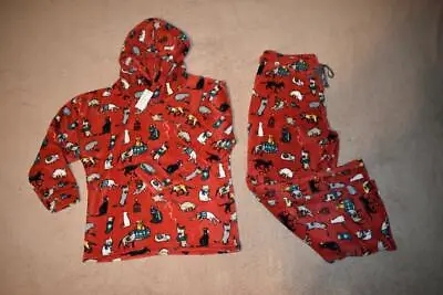 Vera Bradley Holiday Cats Red Fleece Pajamas Hoodie And Pants Set NWT • $107.99