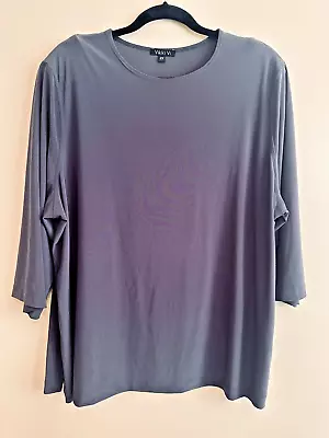 Vikki Vi Blouse Shirt Top Tunic Women's Plus 2X Silky Jersey 3/4 Sleeve USA • $32