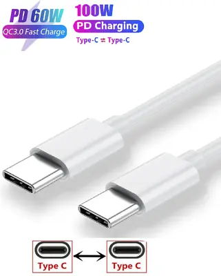 Super Fast 60w/100w USB Type C To USB-C Cable PD Quick Charging Charger Samsung • $6.75