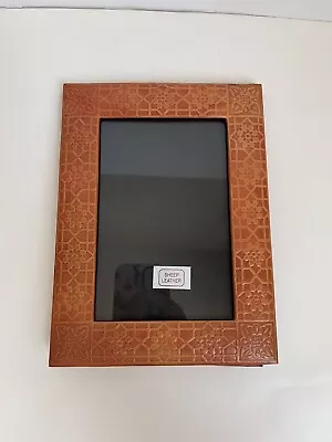 Vintage Sheep Leather Ornate Embossed Standalone Picture Photo Frame Fits 4x6  • $35