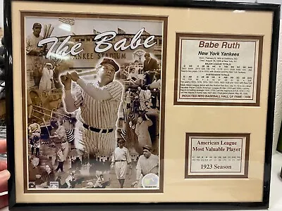 Framed & Matted Picture Of Babe Ruth  The Babe  • $55.25